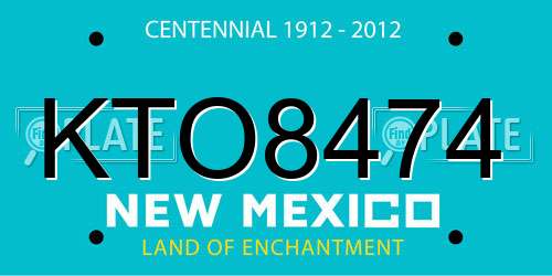 KTO8474 New Mexico License Plate