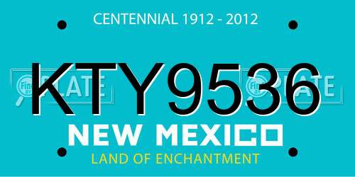 KTY9536 New Mexico License Plate