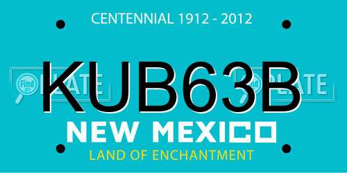 KUB63B New Mexico License Plate