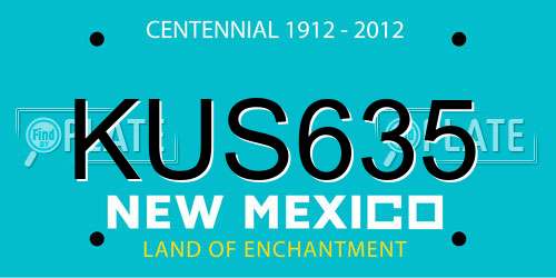 KUS635 New Mexico License Plate