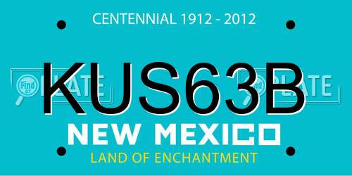KUS63B New Mexico License Plate