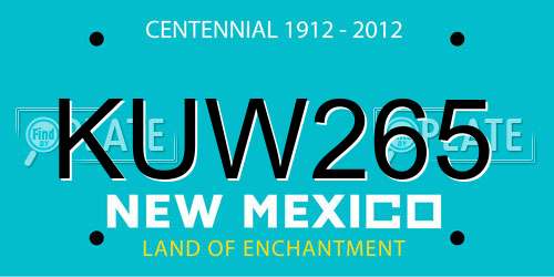 KUW265 New Mexico License Plate