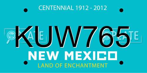 KUW765 New Mexico License Plate