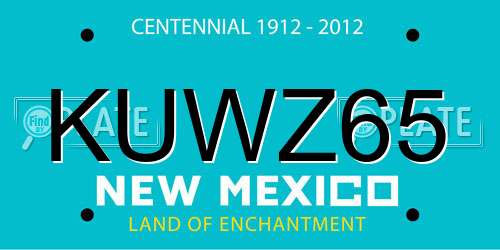 KUWZ65 New Mexico License Plate