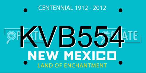 KVB554 New Mexico License Plate