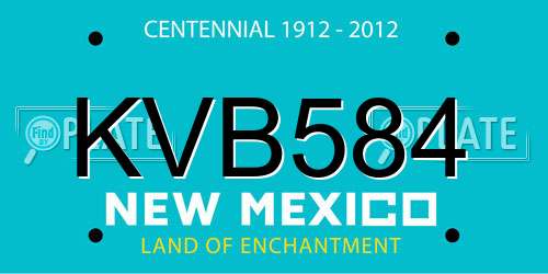KVB584 New Mexico License Plate