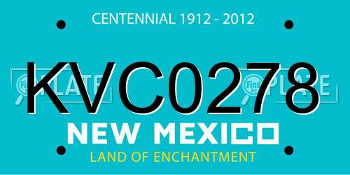 KVC0278 New Mexico License Plate