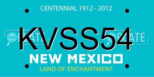 KVSS54 New Mexico License Plate
