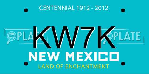 KW7K New Mexico License Plate