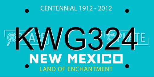 KWG324 New Mexico License Plate