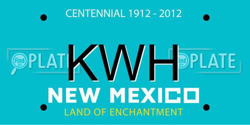 KWH New Mexico License Plate