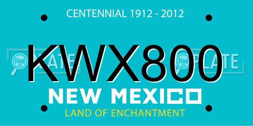 KWX800 New Mexico License Plate