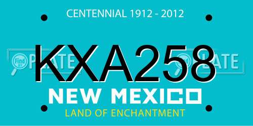 KXA258 New Mexico License Plate