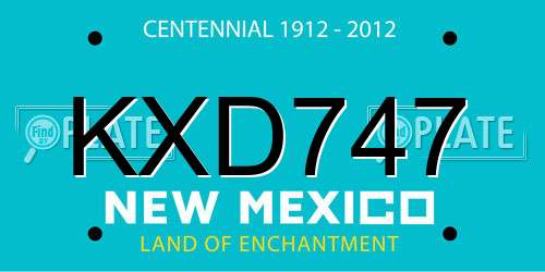 KXD747 New Mexico License Plate