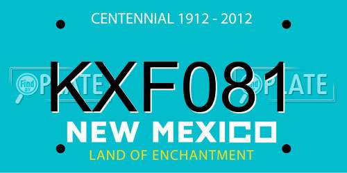 KXF081 New Mexico License Plate