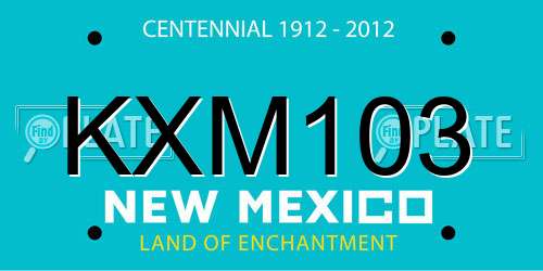 KXM103 New Mexico License Plate