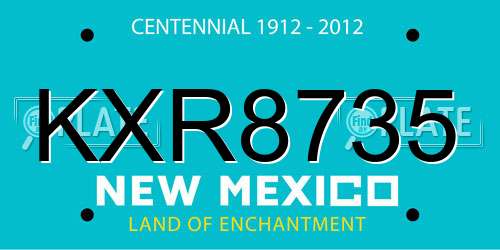 KXR8735 New Mexico License Plate