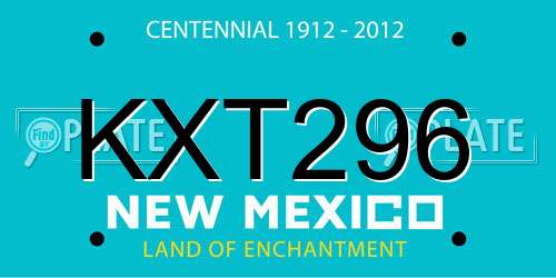 KXT296 New Mexico License Plate