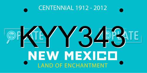 KYY343 New Mexico License Plate