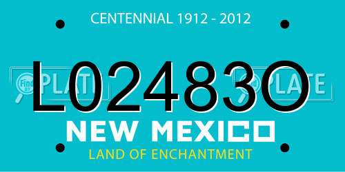 L02483O New Mexico License Plate