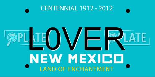 L0VER New Mexico License Plate