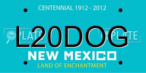 L20DOG New Mexico License Plate