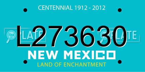 L273630 New Mexico License Plate