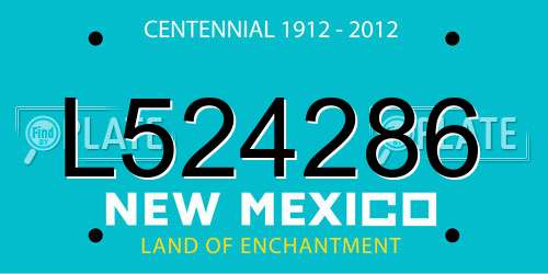 L524286 New Mexico License Plate