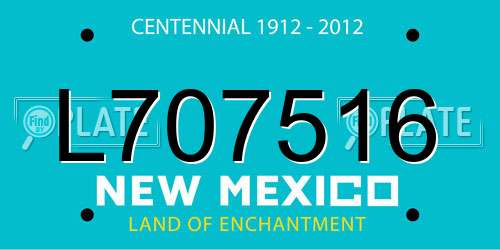 L707516 New Mexico License Plate
