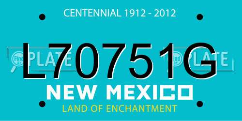 L70751G New Mexico License Plate