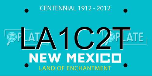 LA1C2T New Mexico License Plate