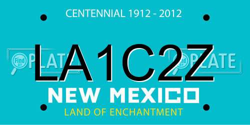 LA1C2Z New Mexico License Plate
