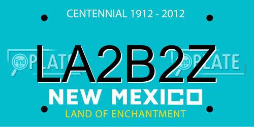 LA2B2Z New Mexico License Plate