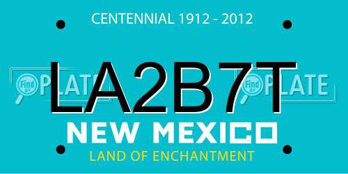 LA2B7T New Mexico License Plate
