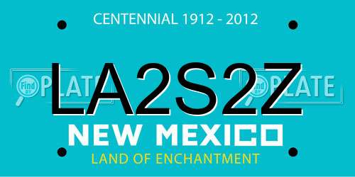 LA2S2Z New Mexico License Plate