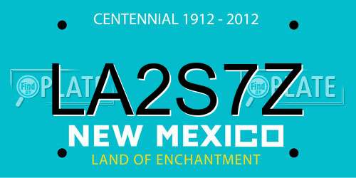 LA2S7Z New Mexico License Plate