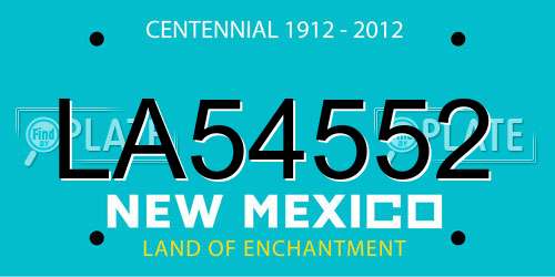 LA54552 New Mexico License Plate