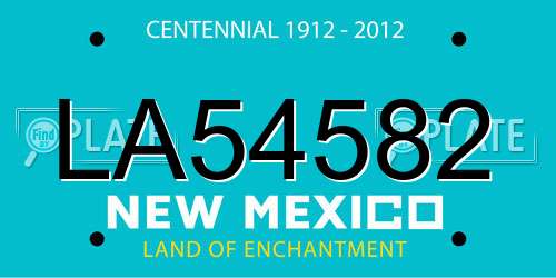 LA54582 New Mexico License Plate