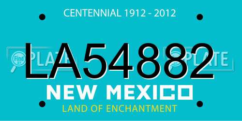 LA54882 New Mexico License Plate