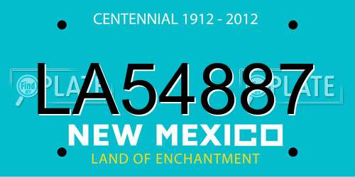 LA54887 New Mexico License Plate