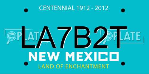 LA7B2T New Mexico License Plate