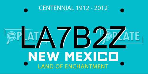 LA7B2Z New Mexico License Plate