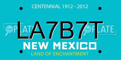 LA7B7T New Mexico License Plate