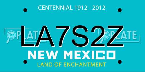 LA7S2Z New Mexico License Plate