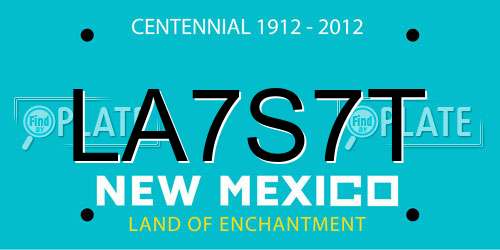 LA7S7T New Mexico License Plate