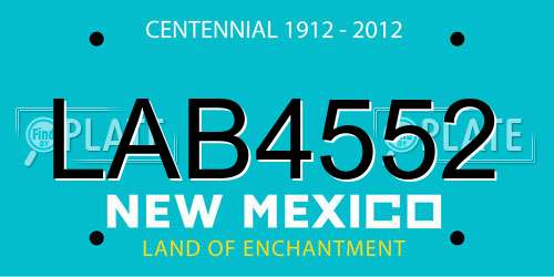 LAB4552 New Mexico License Plate