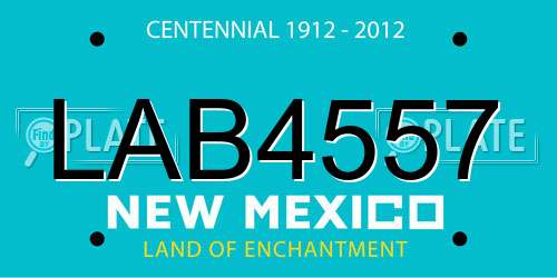 LAB4557 New Mexico License Plate