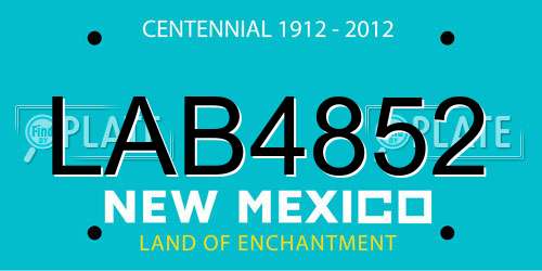LAB4852 New Mexico License Plate