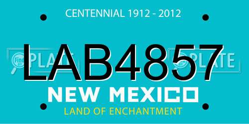 LAB4857 New Mexico License Plate