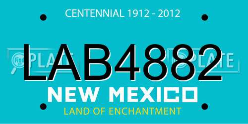LAB4882 New Mexico License Plate